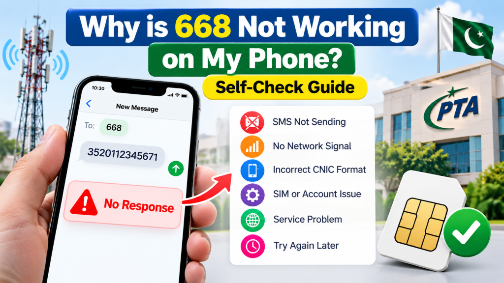 Why is 668 not working on my phone in Pakistan self-check guide